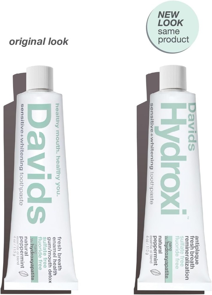 Davids Fluoride-Free Nano Hydroxyapatite Toothpaste, Enamel Remineralizing..