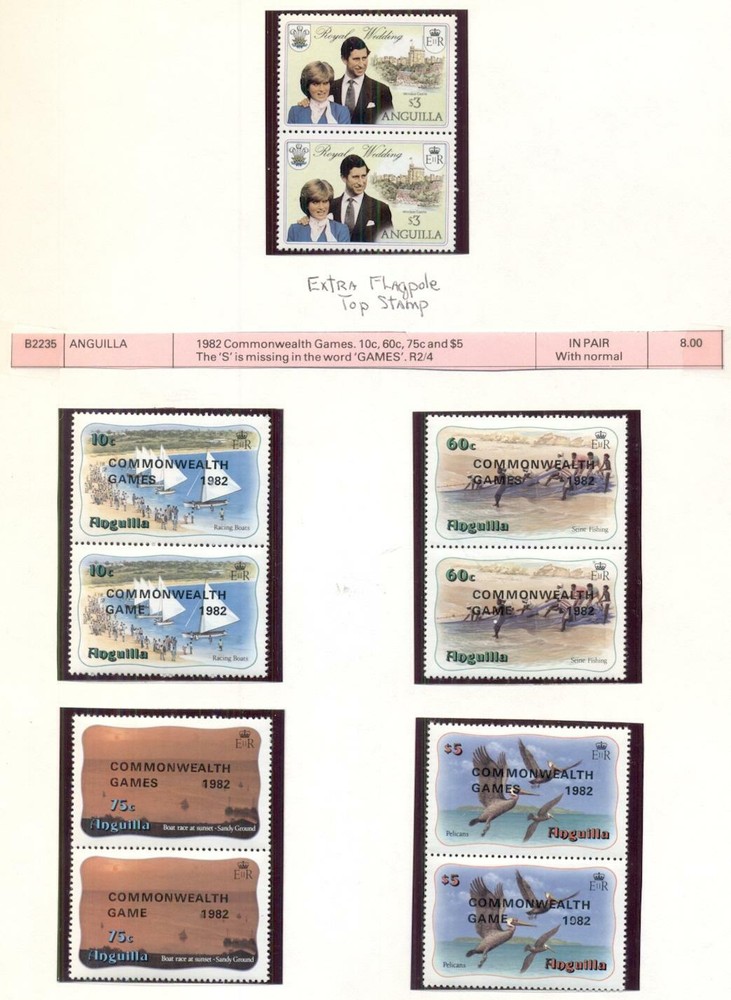 BRITISH AREA ERRORS Collection, 191 Errors & Freaks, all mint, 1980's period