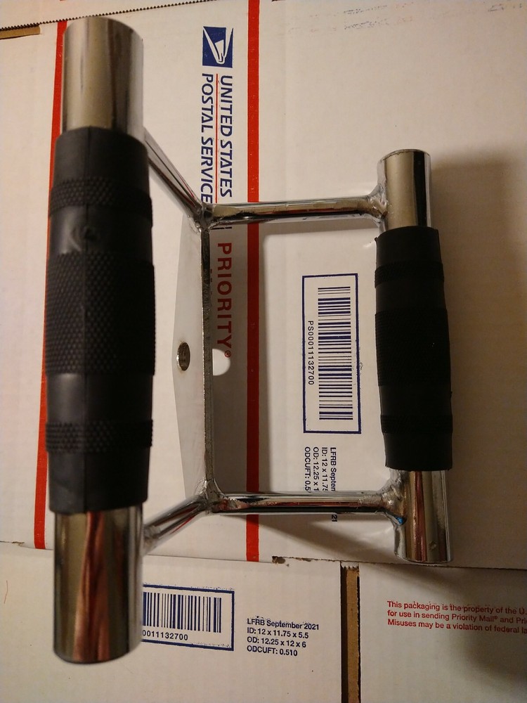 RUBBER Grip LAT Pulldown Cable Machine Attachment Double D V Handle Back Row Bar