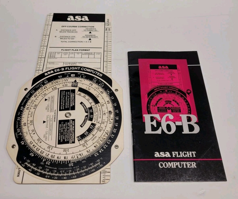 ASA Flight E6-B Computer With Manual And Plastic Case