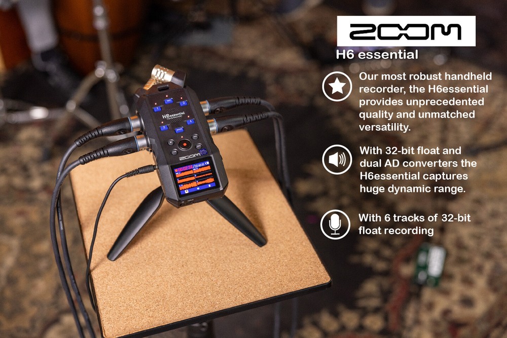Zoom H6essential Handy Recorder, Bundle with Accessory Pack, Cleaning Cloth