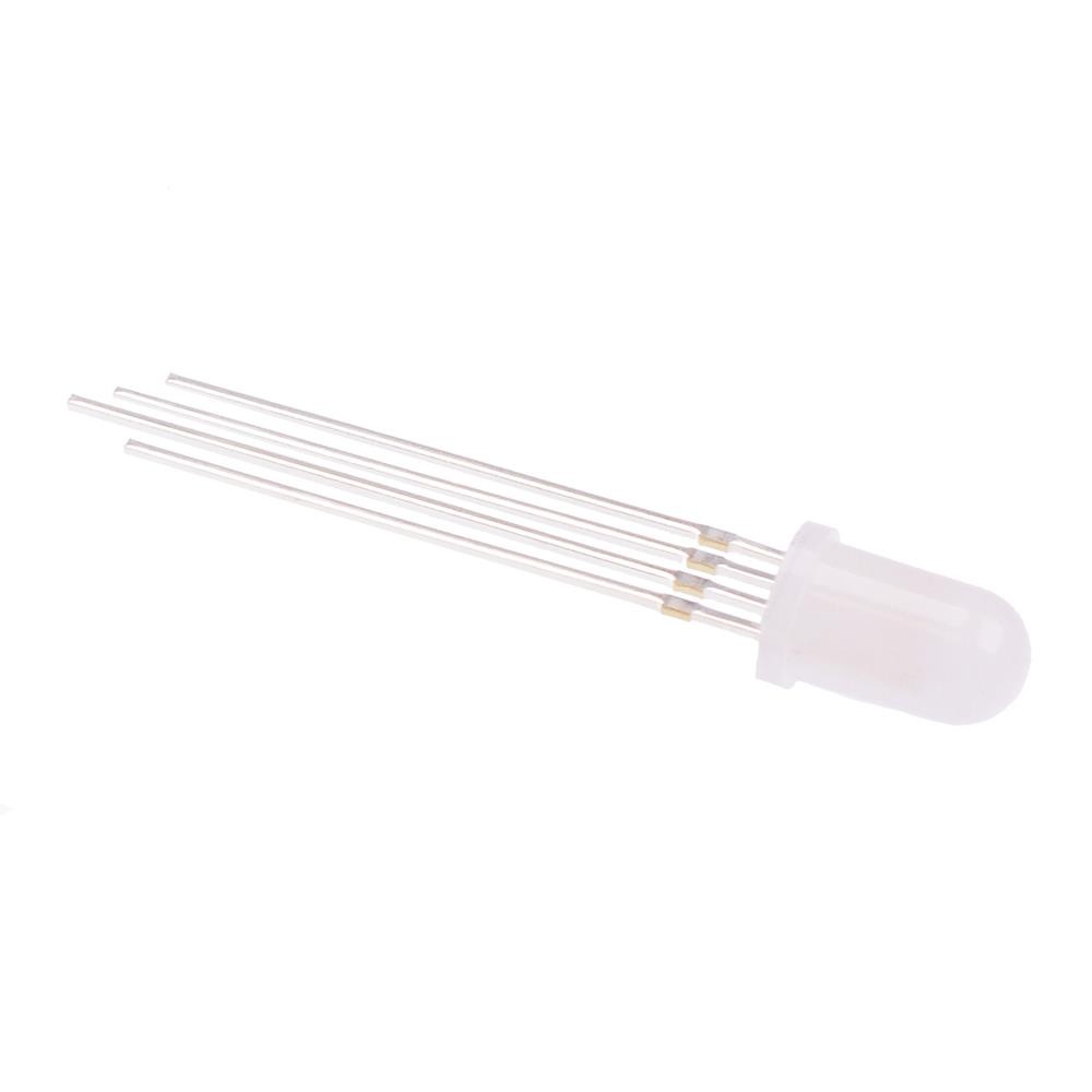 10 X Rvb 5mm Blanc Diffusée LED Cathode Commune 25°