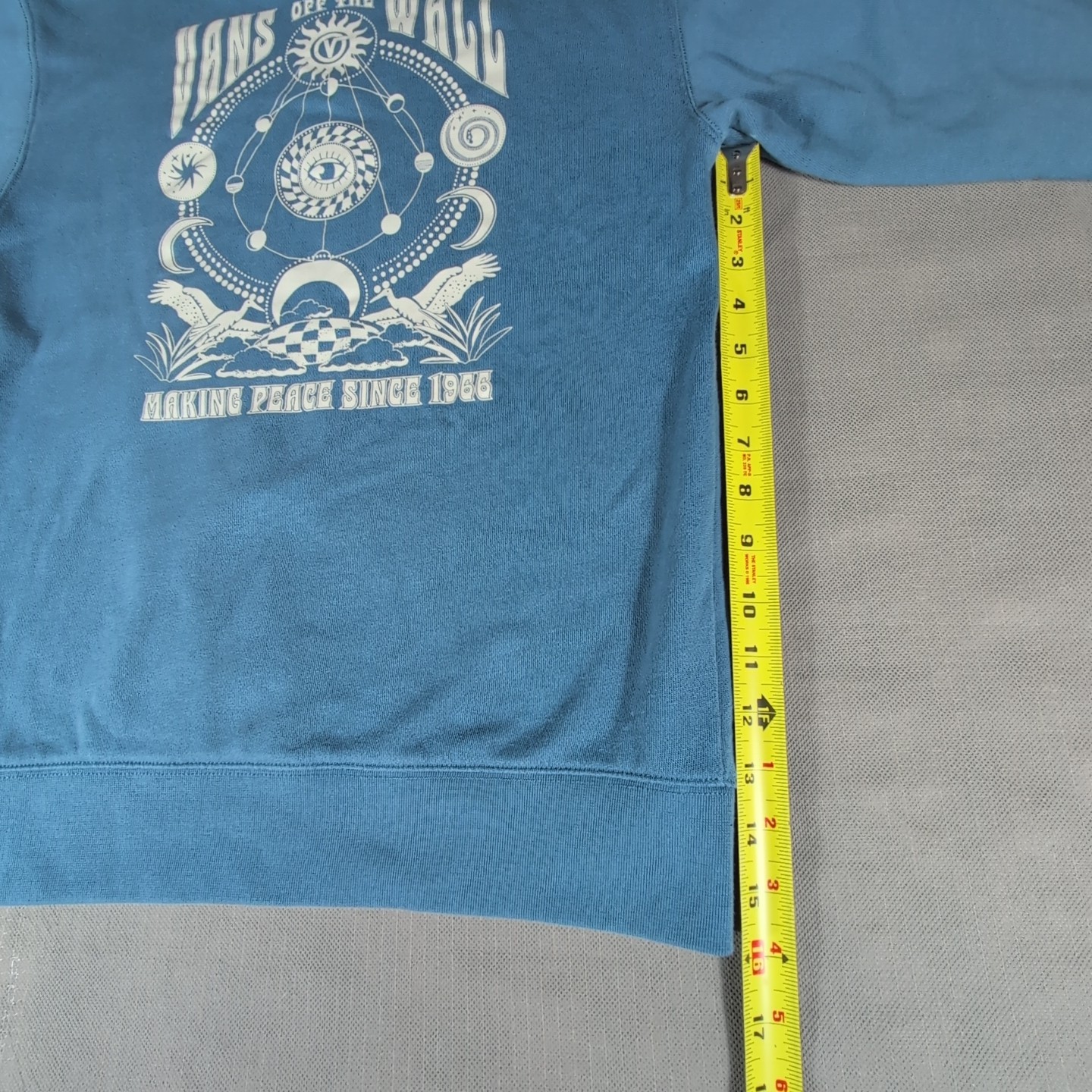 Vans Off The Wall Crew Neck Sweater Baby Blue Unisex - Small