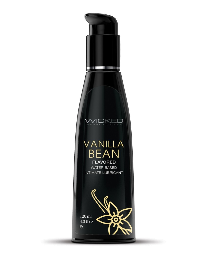 Wicked Aqua Vanilla Bean Flavored Water Based Lube - 4 oz