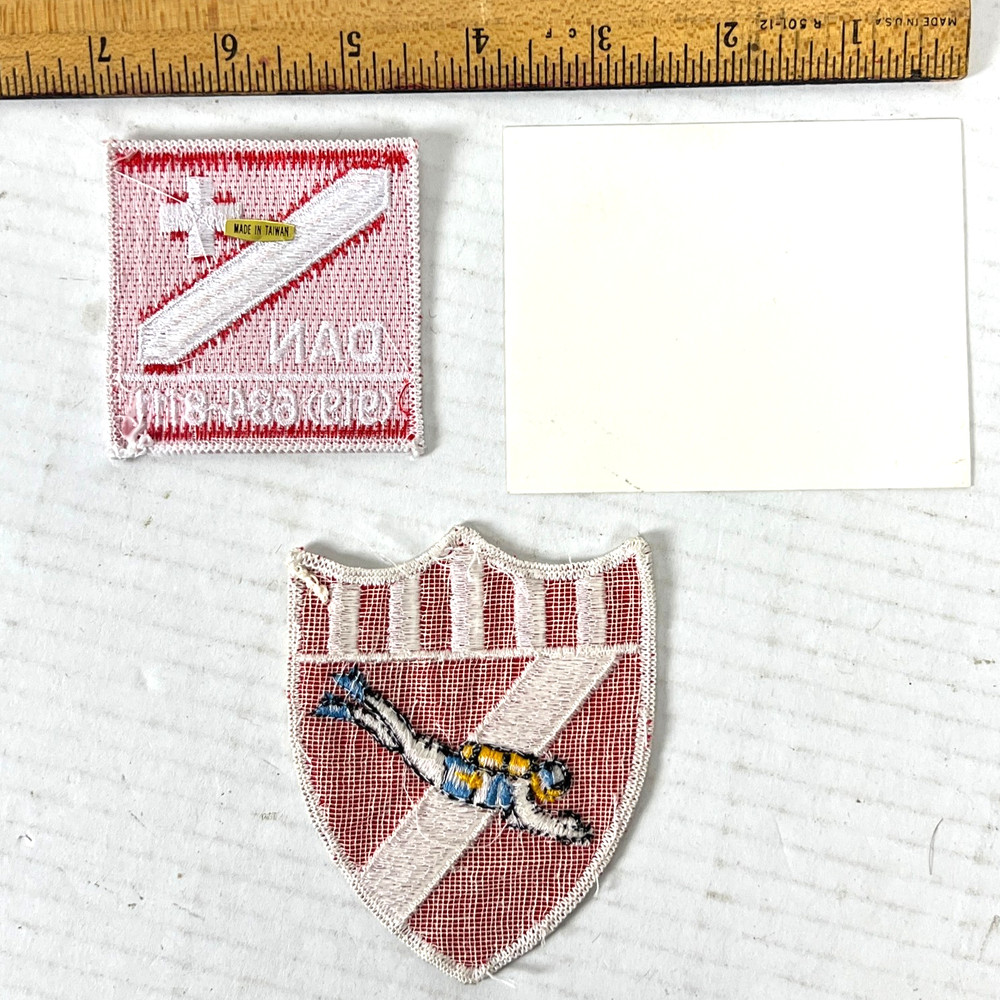 Scuba Diver 3 Vintage Patch Sticker Bundle Down Flag DAN 919 Wrong Number
