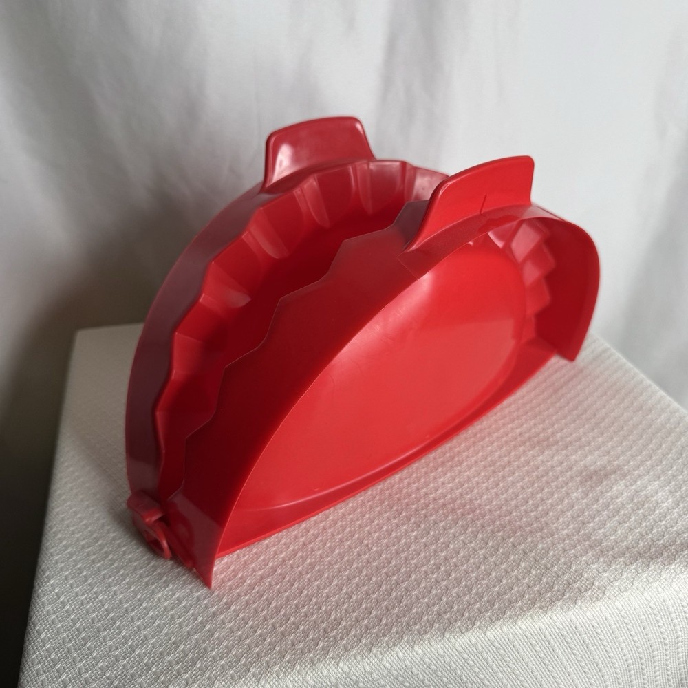 Red Plastic Pasta Mold Dumpling Empanada Ravioli Press Dishwasher Safe