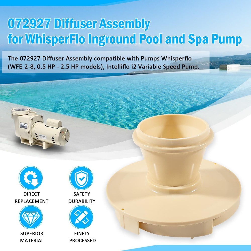 072927 Diffuser Assembly Replacement For Pentair Whisperflo Inground Pump