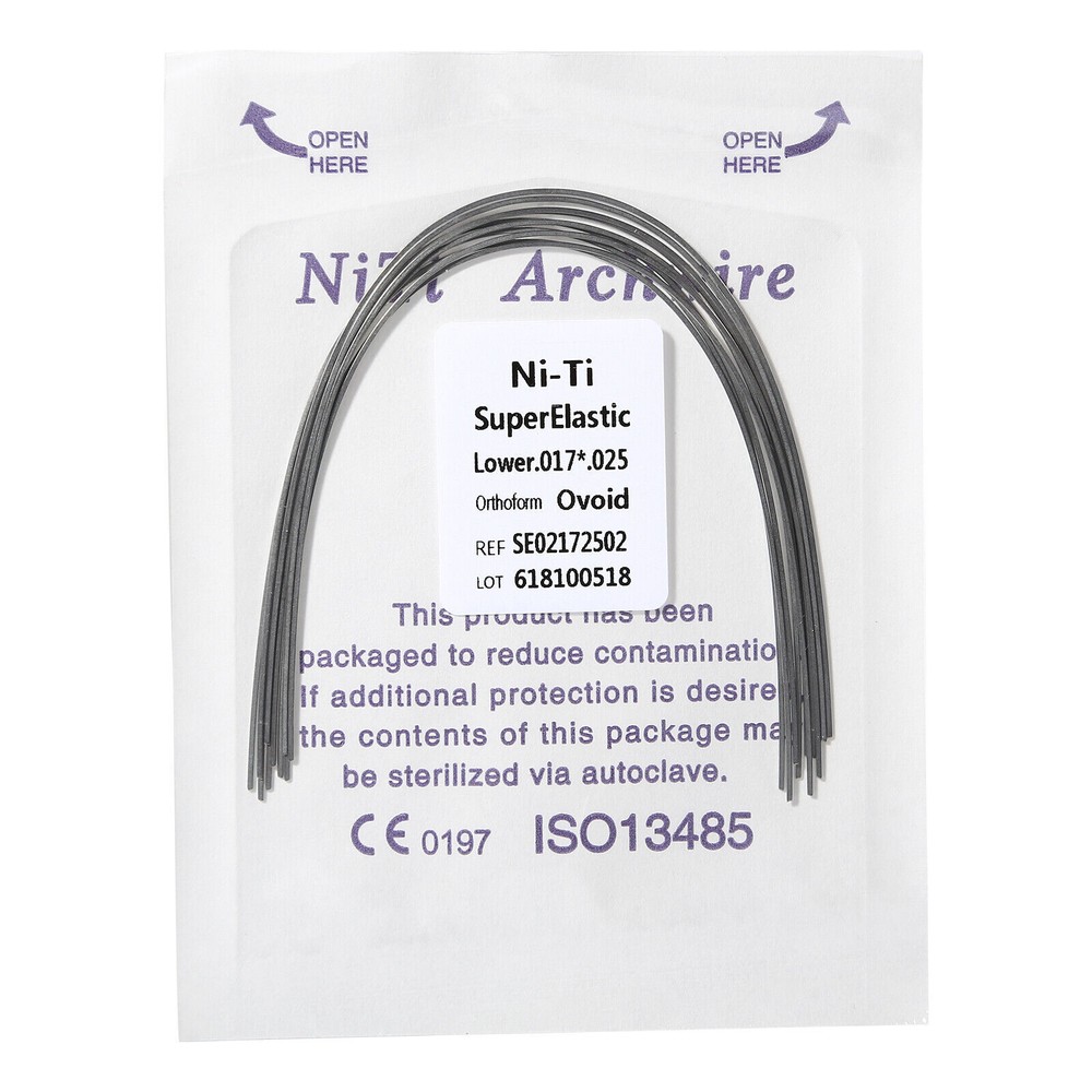 Dental Ortho Arch Wire Super Elastic Niti Reverse Curve Rectangular True Form