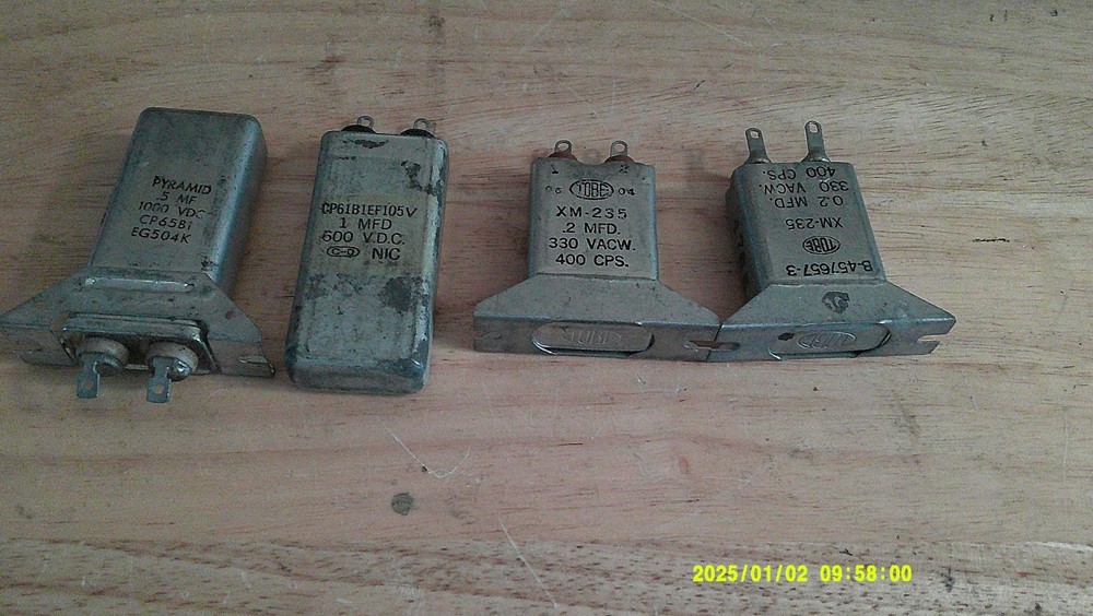 4-Vintage Unused Capacitors Tobe,CD & Pyramid