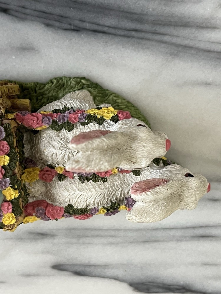 Three Hands Easter Collection Bunnies with Easter Egg Cart Figurine