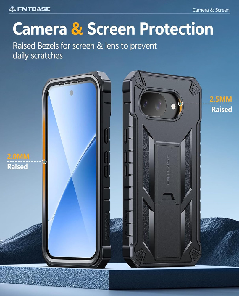 for Google Pixel 10A Case: with [Built-In Screen Protector & Kickstand] [Militar