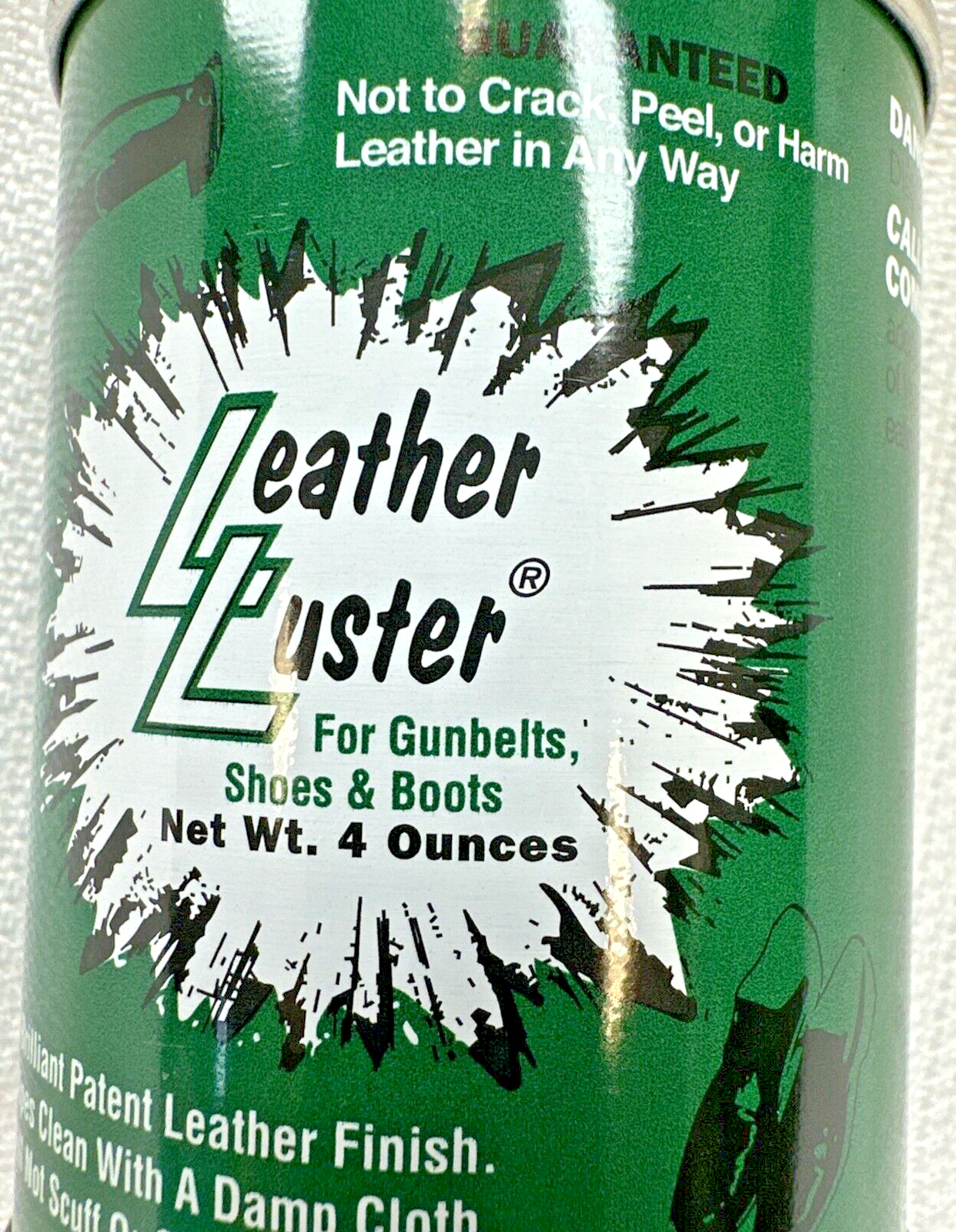 Leather Luster Black Military Polish High Gloss 4 oz for Boots Shoes Belts More