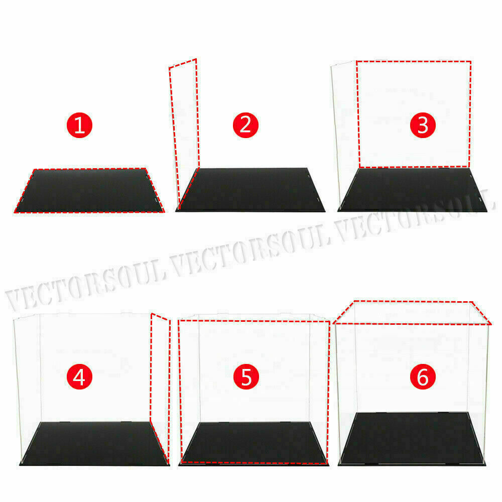 US Acrylic Plastic Display Box 40cm Large Case Self-Install Dustproof Figures