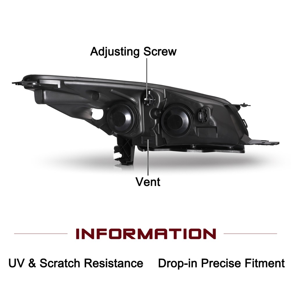 For 2013-2016 Ford Escape Halogen Chrome Left Driver Side Headlight Assembly