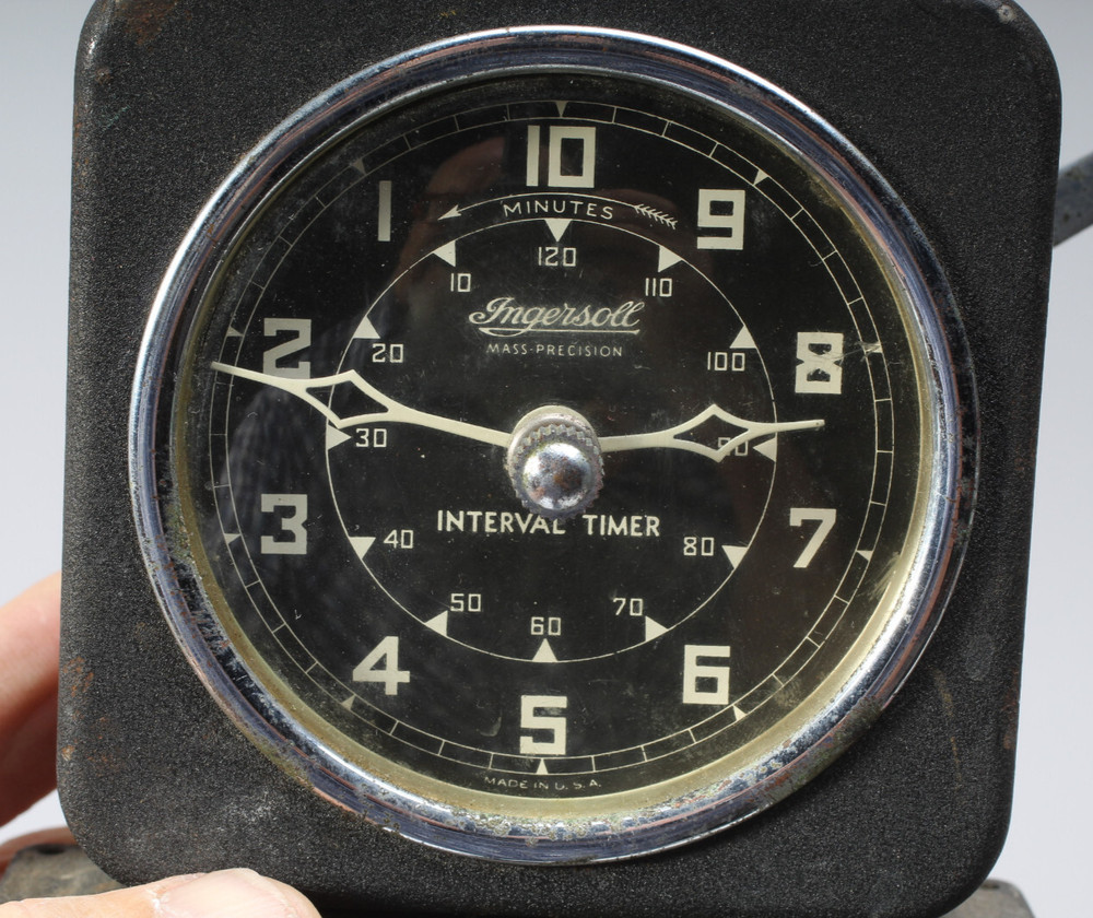 VINTAGE INGERSOLL MASS. PRECISION MECHANICAL CLOCKWORK INTERVAL TIMER NEEDS CLA