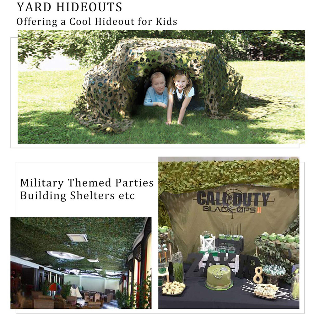 26x26Ft Military Woodland Camouflage Netting Cutable Camo Net Camping Hunting