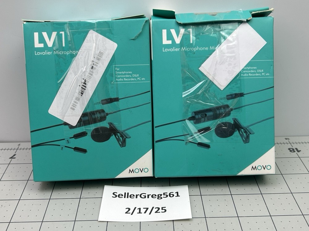 Movo Lavalier Microphone LV1 - 2 PACK