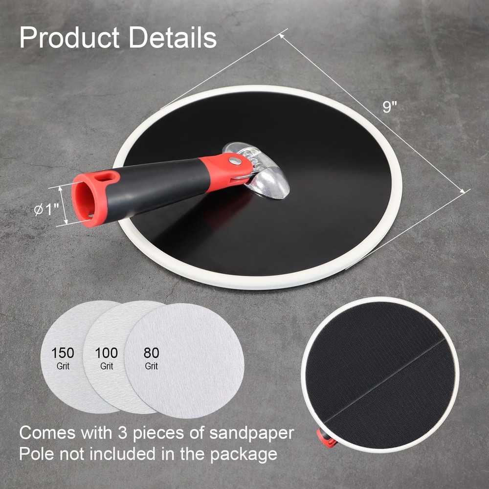 SCOTTCHEN Drywall Sander 9 Inch Radial Round Pole Sander for Dry Wall Include...