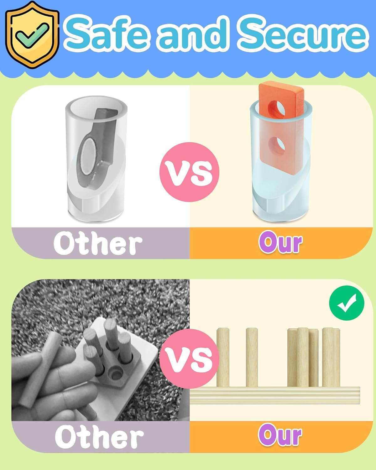 Montessori Wooden Learning Puzzles and Shape Sorter for Toddlers 1-3 Years