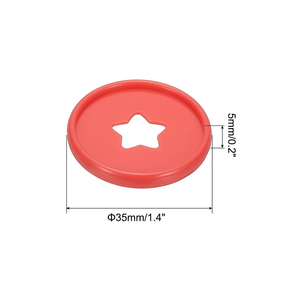 35mm Plastic Book Binding Discs, 33 Pack Expansion Discs Star, Red