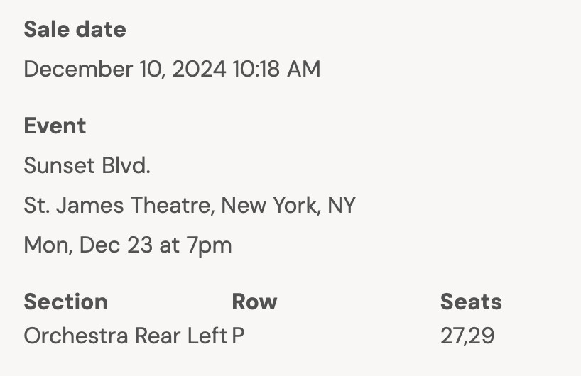 Sunset Blvd. on Broadway Tickets