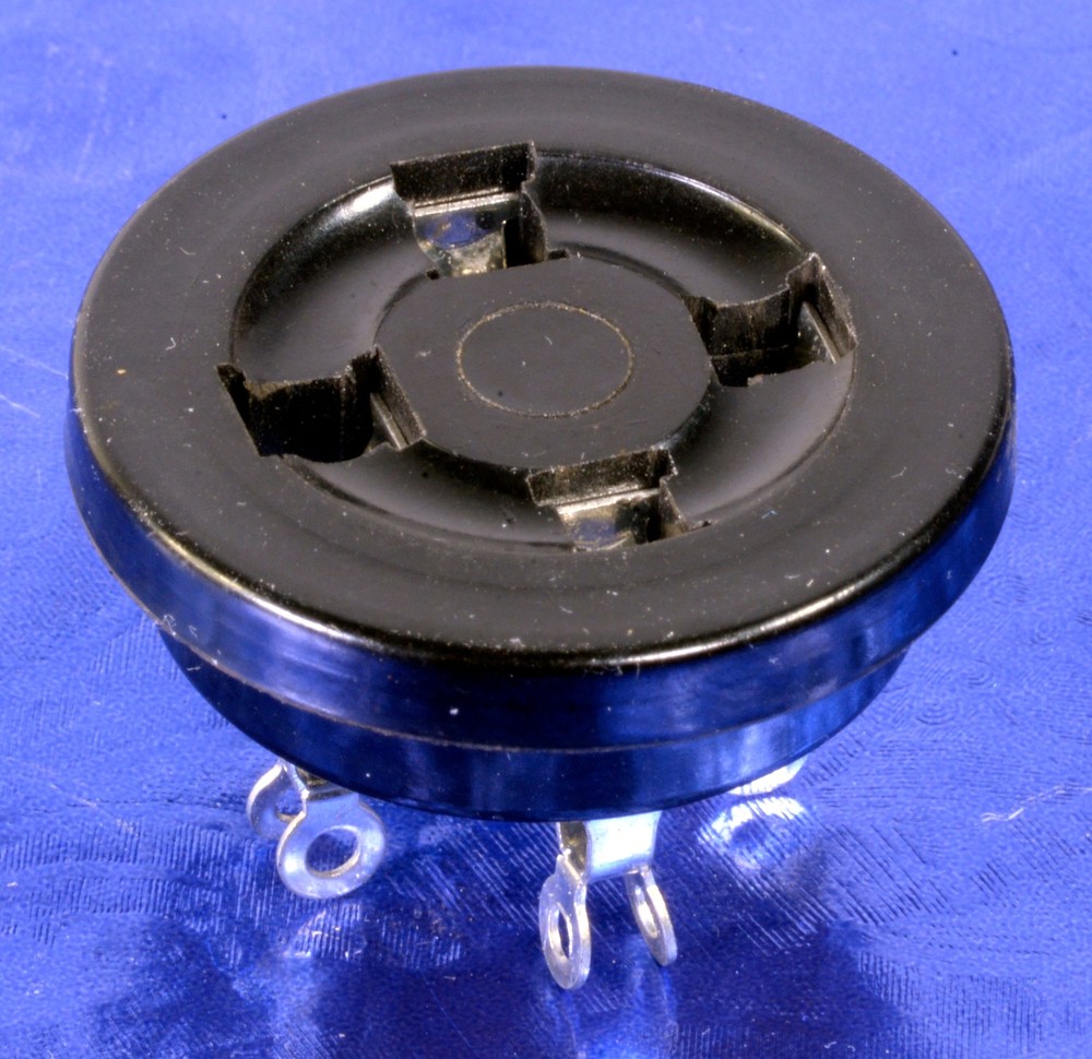 4 Pin Black Phenolic Tube Socket Top, #444TP