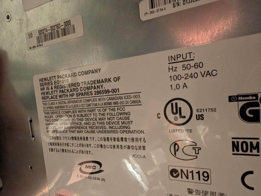 HP EO1010 16 Port IP KVM ETHERNET Switch