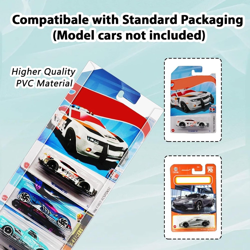 30 Pcs Model Car Display Case Wall Mount Compatible with Hot Wheels Matchbox ...