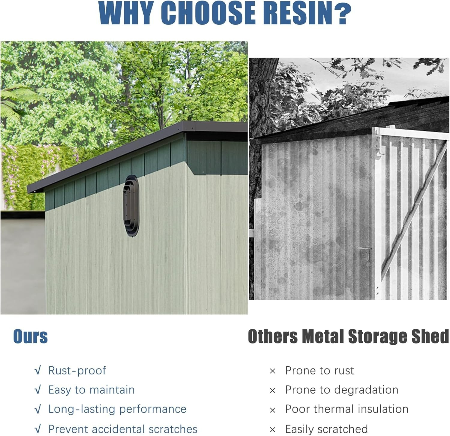 Domi 6'X9' Resin Storage Shed,Plastic Garden Shed w/Lockable Door & Sloping Roof