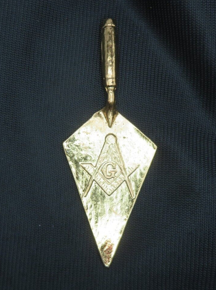 Masonic Miniature Gold Tone Mason Trowel