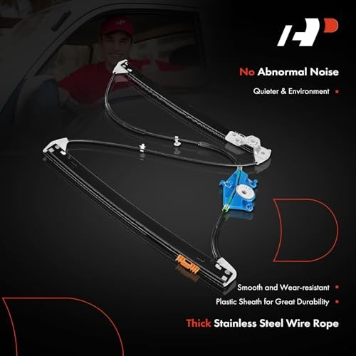 Power Window Regulator Without Motor Compatible with Audi Front Passenger(RH)