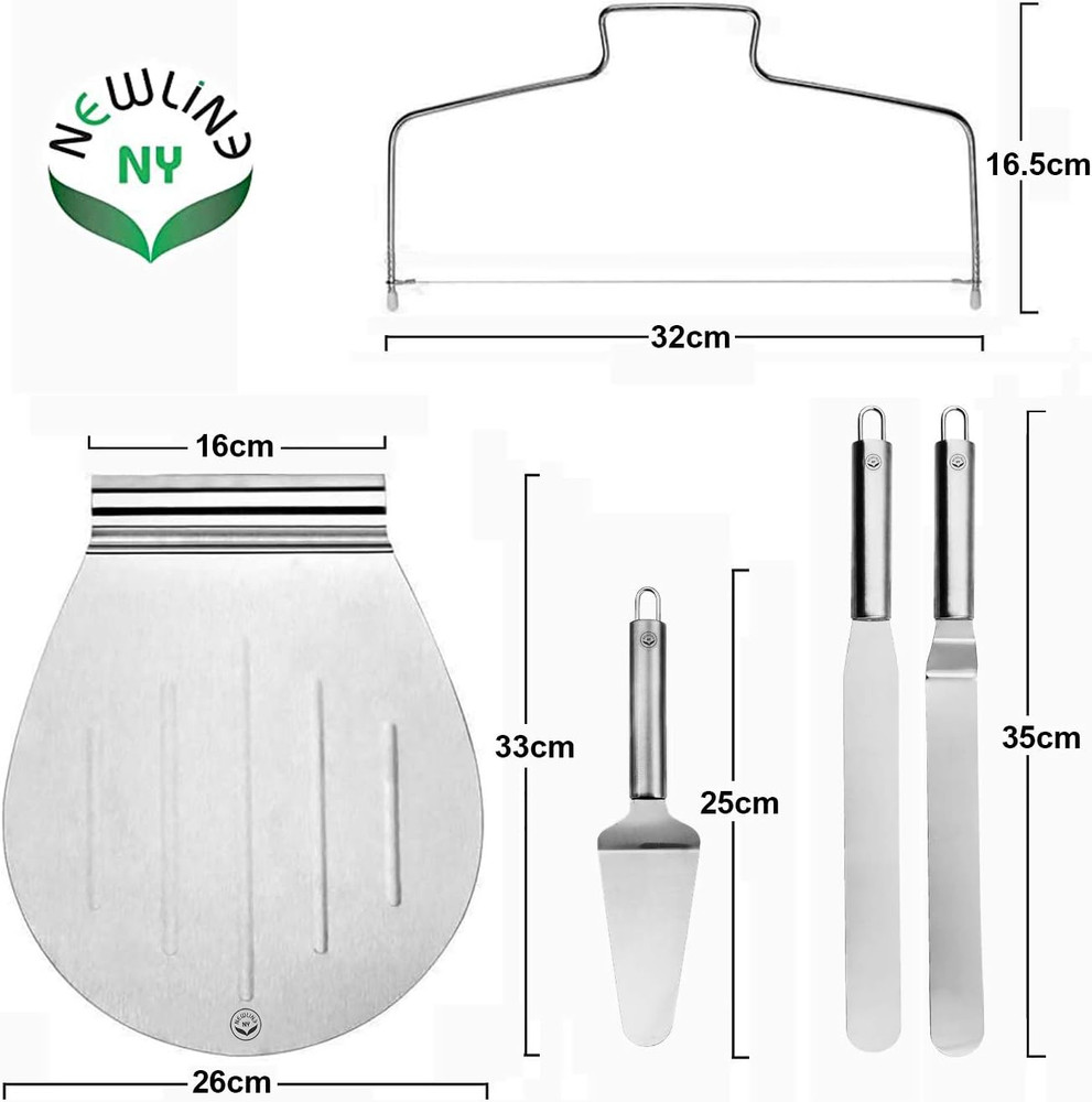 Stainless Steel Cake Customizing Decorating Serving 5Pc Set, Cake Server Lifter