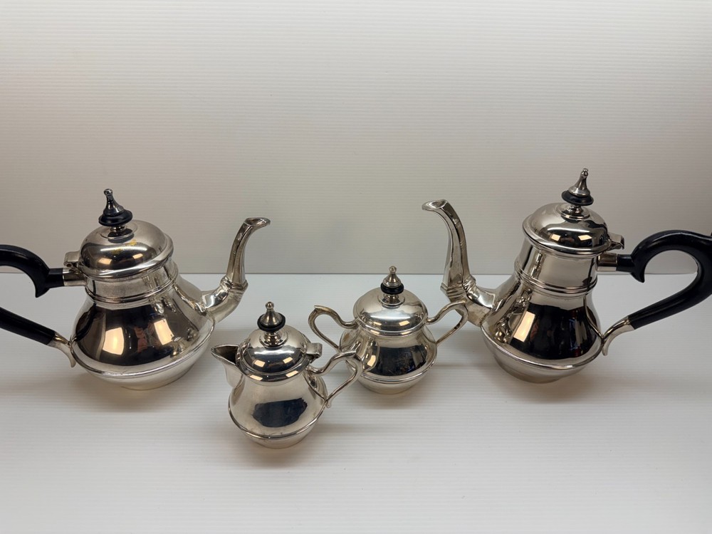 vintage silverplated tea & coffee pot with creamer made in india