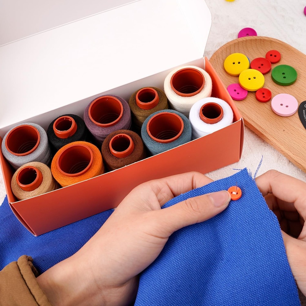 Sewing Thread Set, All Purpose Sewing Thread 40wt, 10 Spools Assorted Colors ...
