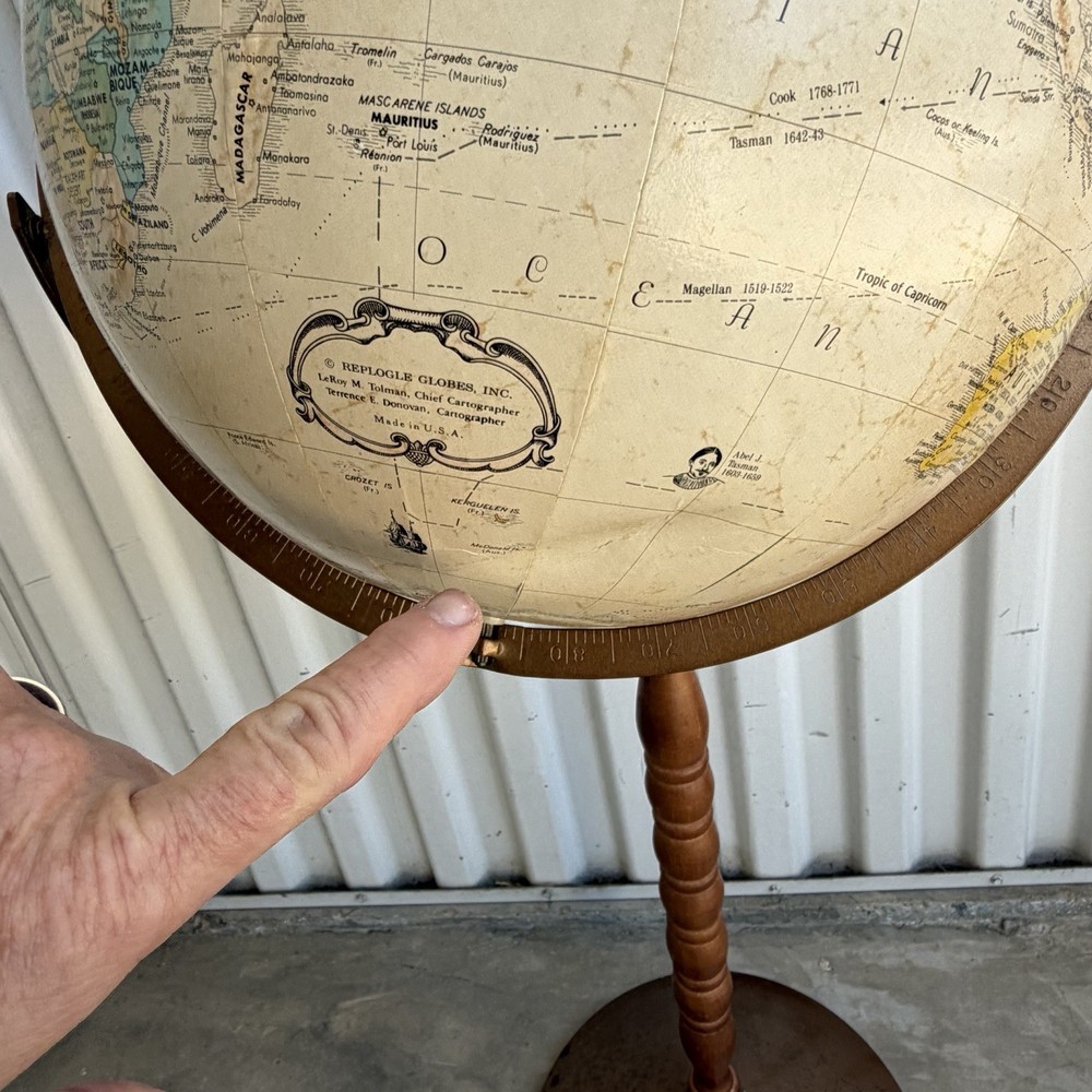 Vintage Globemaster Replogle 12” Globe W/ Stand Floor Globe