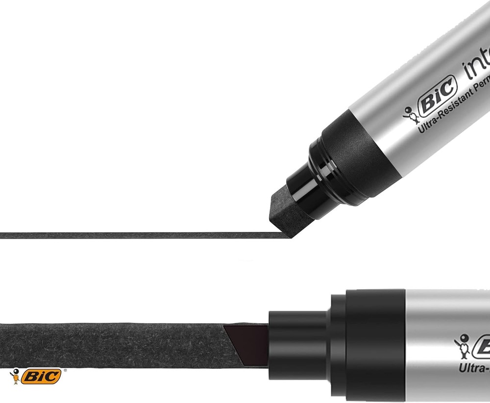 BIC Intensity Pro XL Permanent Marker Extra Large Chisel Tip Black 12 Count Box