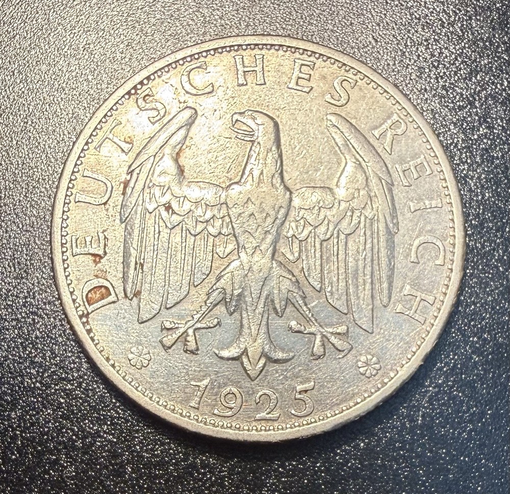 1925 G Germany 2 Marks Silver Coin