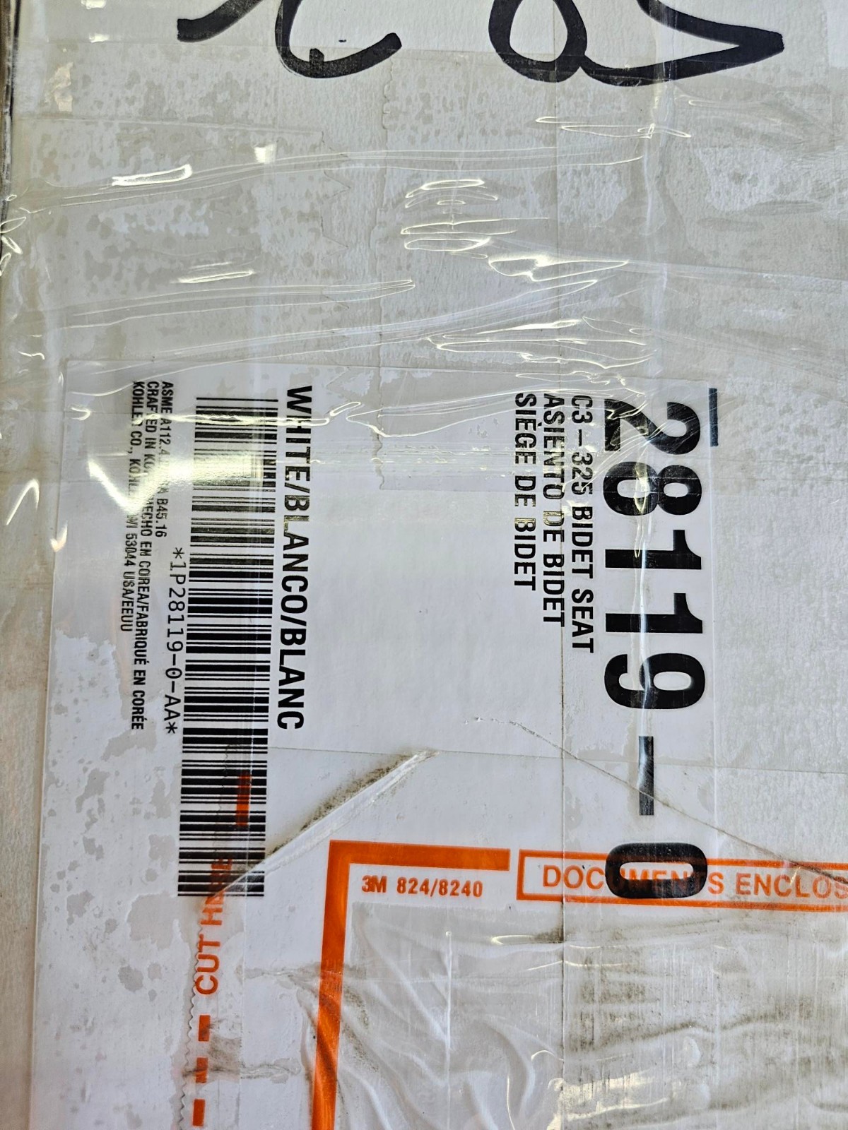 Enlongated Kohler C3-325 28119-0 Bidet Toilet Seat Heated w/ Remote