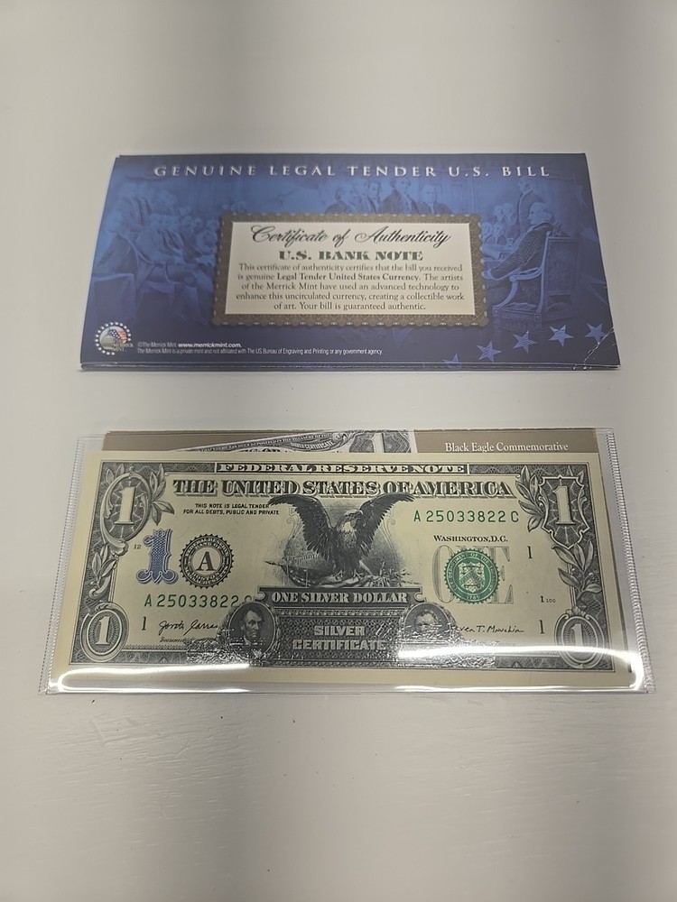 Black Eagle Commemorative $1 Silver Certificate