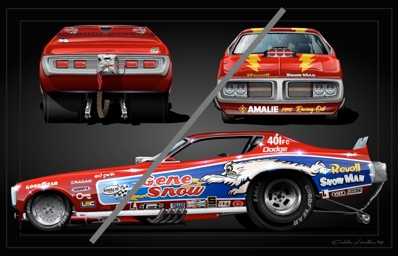 Gene Snow Charger Funny Car 28X18" Poster FC025