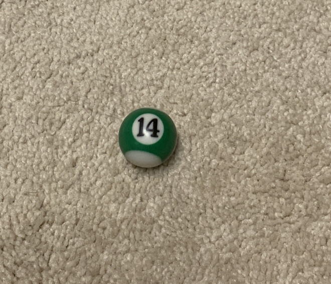 Mini Pool Ball 1” Diameter Miniature Billiard Replacement #14 Green Stripe