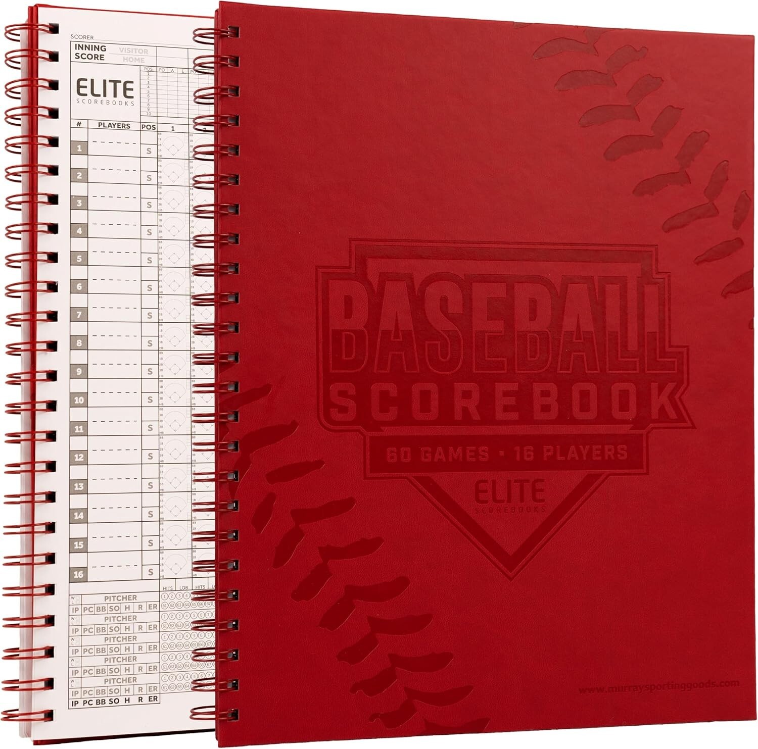 Elite Scorebooks Premium Baseball/Softball Scorebook - 60 Games