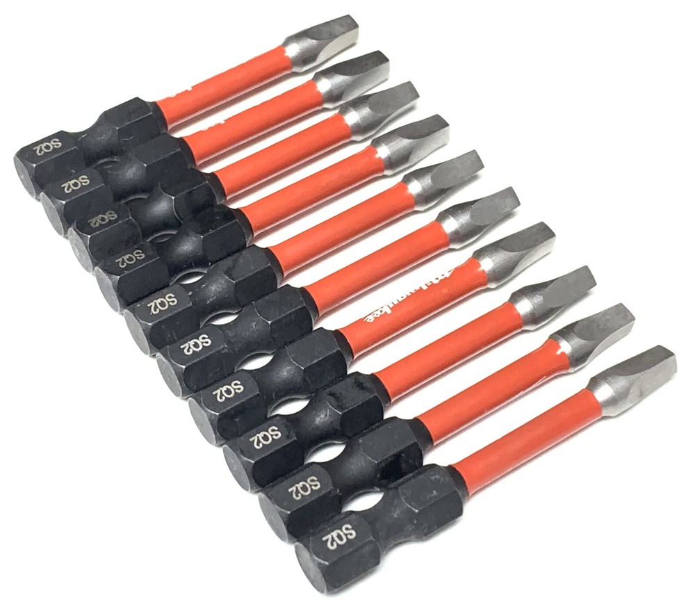 SQ2 Milwaukee Shockwave Impact Duty 10 Bit Set Square Screw Driver Bits NEW