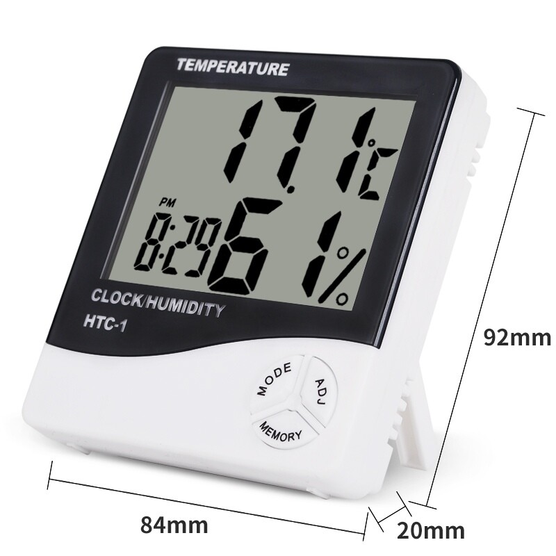 THERMOMETER INDOOR Digital LCD Hygrometer Temperature Humidity Meter Alarm Clock