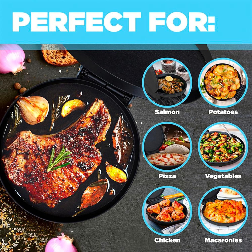 Countertop Pizza Maker 12 inch Pizzas Machine, Newly improved Cool-touch Handle