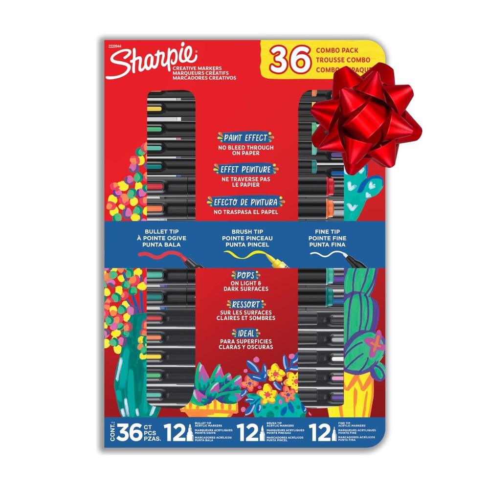 Water-Based Acrylic Paint Markers Variety Pack, Assorted Colors, 36 Count
