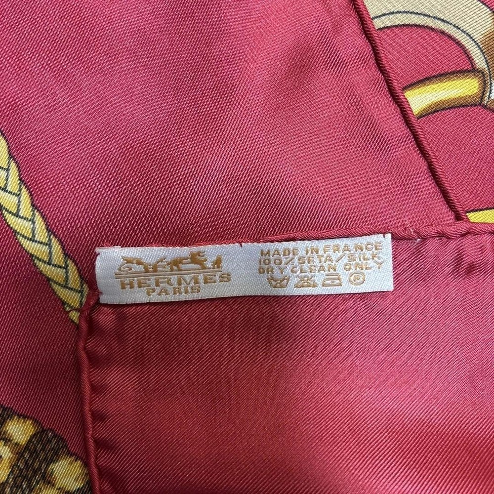 HERMES Silk Scarf Equestrian Design