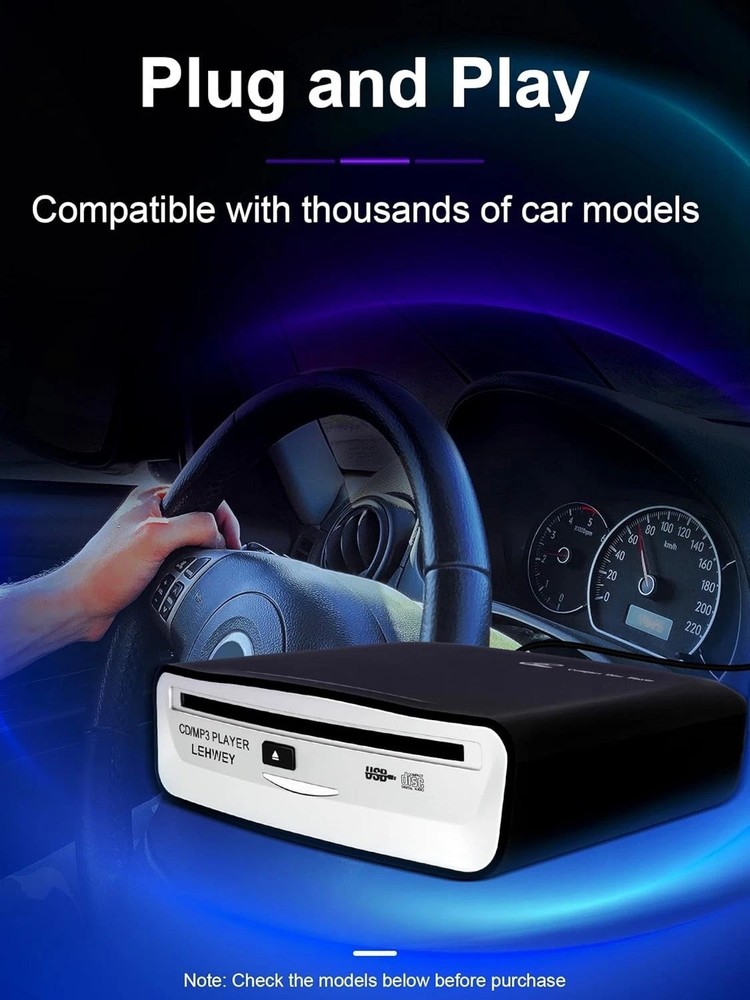 Universal Car CD Player - USB & AUX Connection