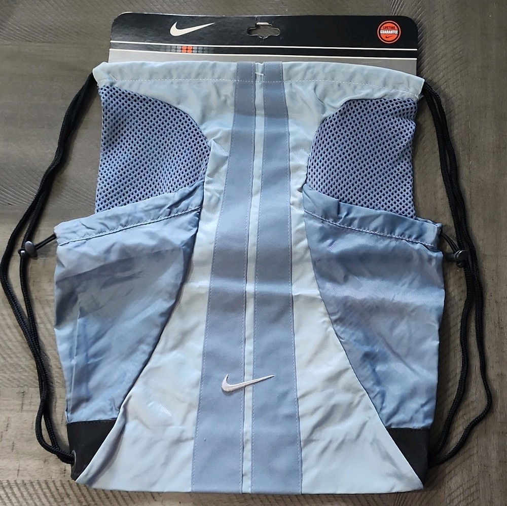 Nike GS Varsity Gym Sack Drawstring Bag Light Blue Adjustable Strap BA1131 428
