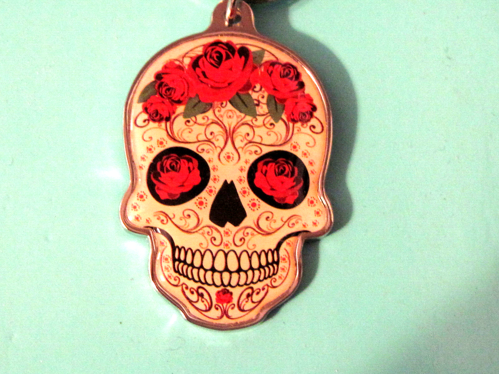 SUGAR SKULL - keychain key chain GIFT BOXED
